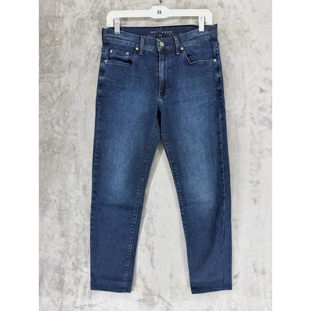 Mott & Bow Staple Slim Fit Jeans Mens 30x30 Dark Indigo Blue Stretch Denim Pants